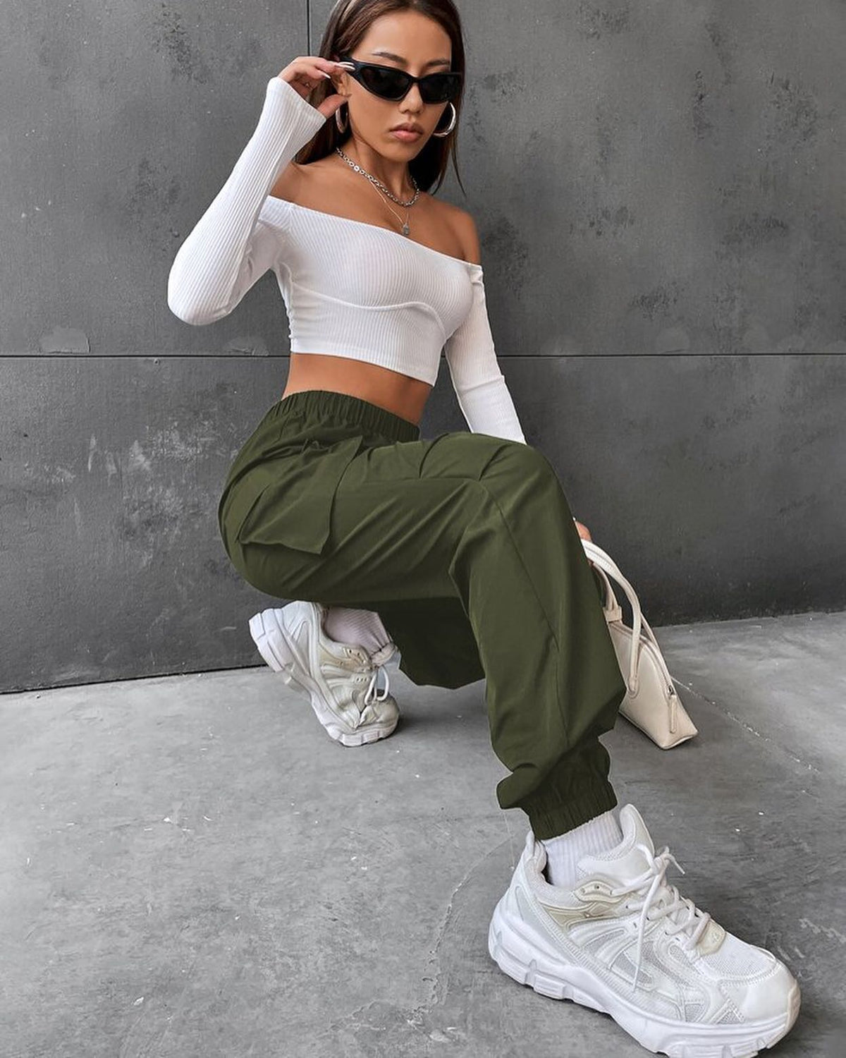 Petite Flap Pocket Side Cargo Pants
