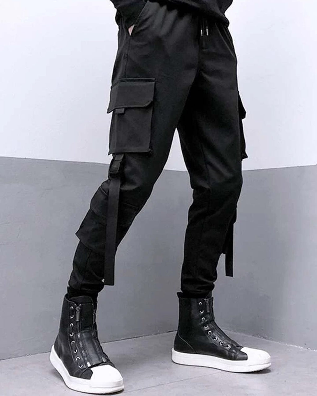 Contrast Piping Flap Cargo Trousers