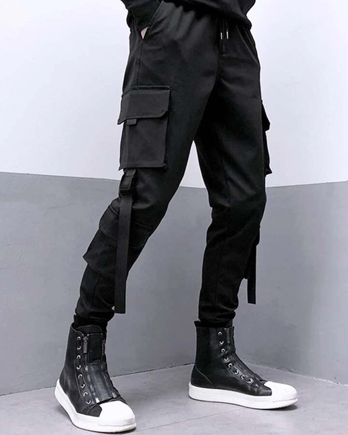 Contrast Piping Flap Cargo Trousers