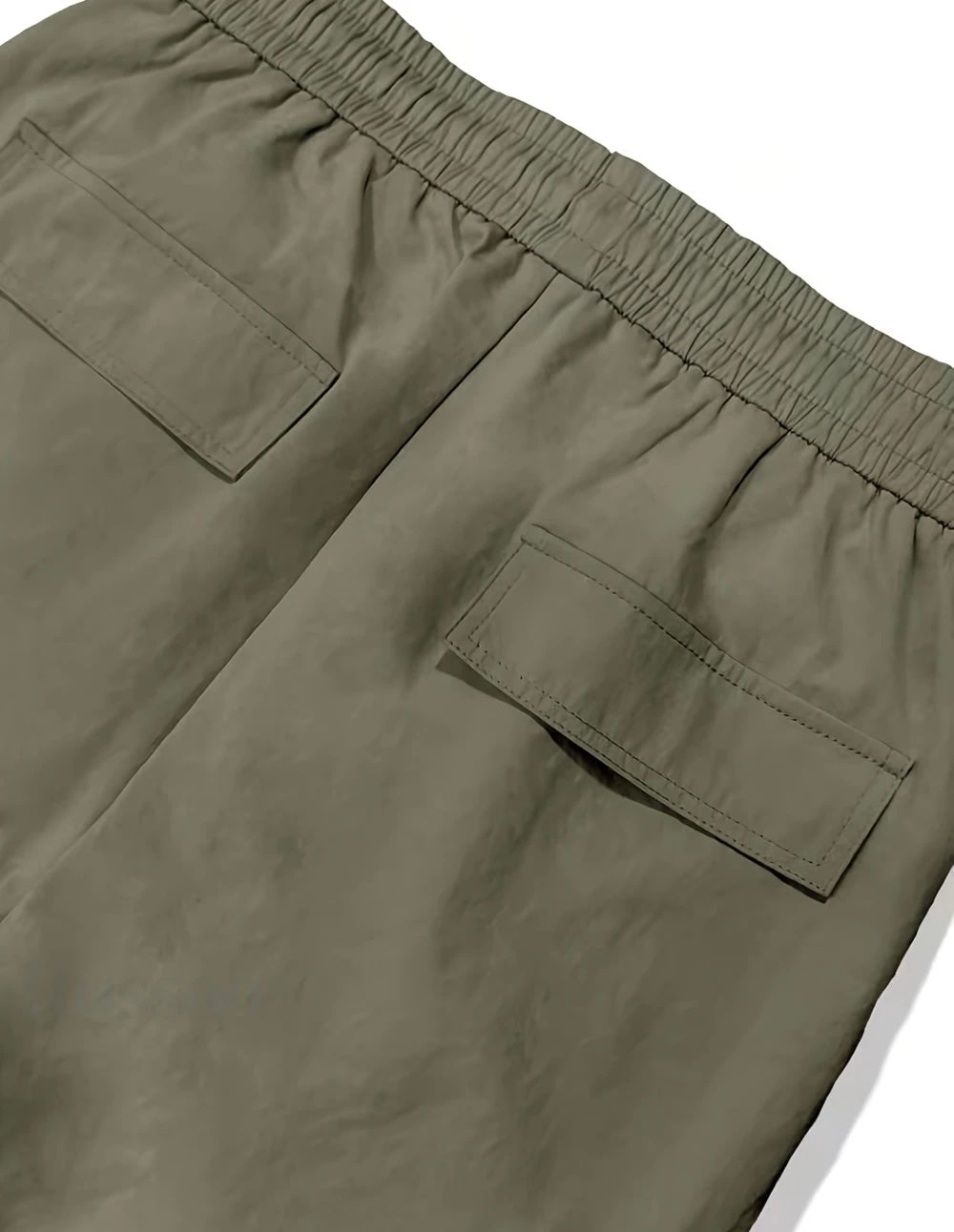 Flap Pocket Side Drawstring Waist Cargo