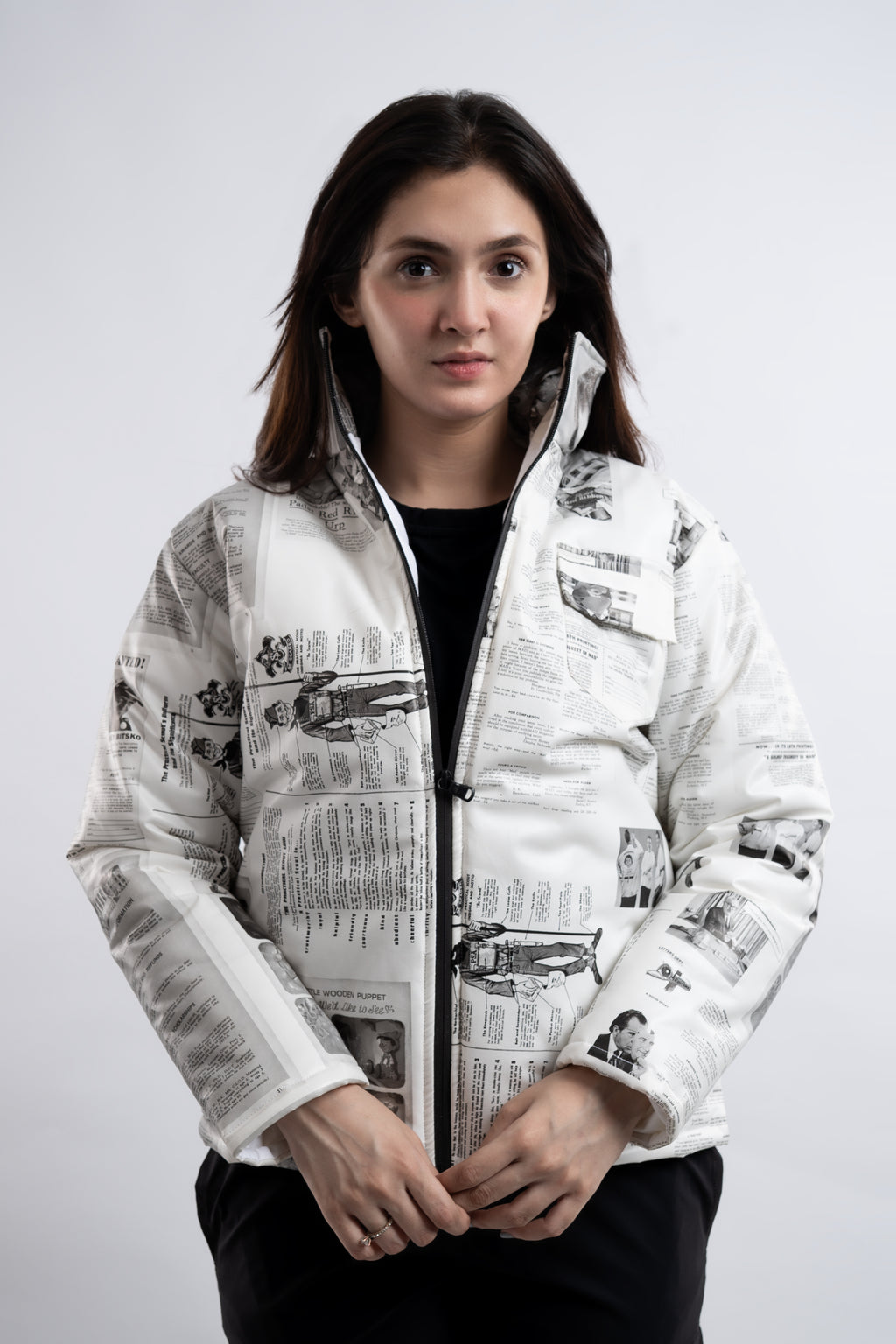 Graphic Headline Puffer Jacket