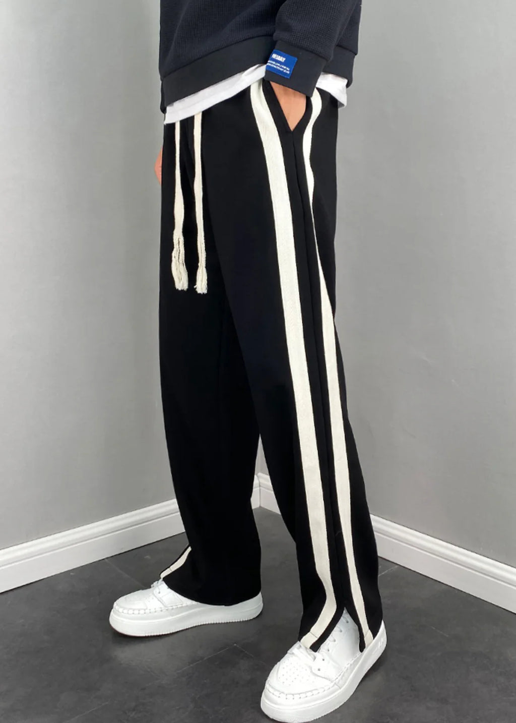 Striped Patchwork Jogger Pants