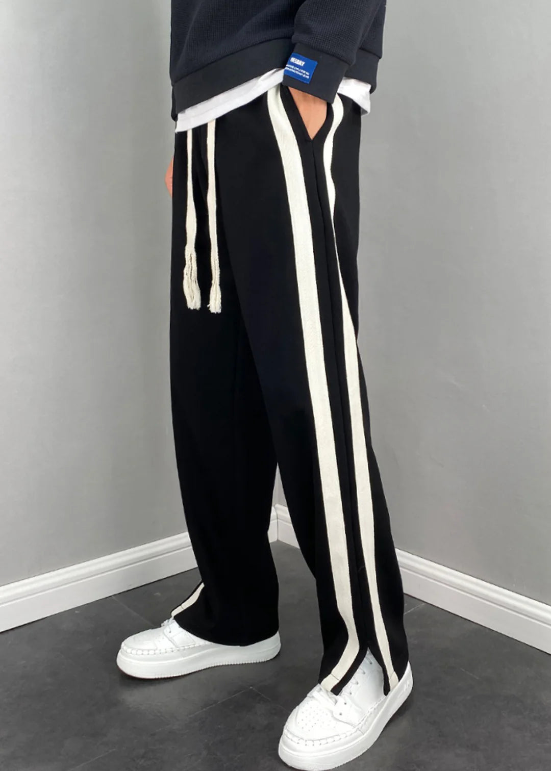 Striped Patchwork Jogger Pants