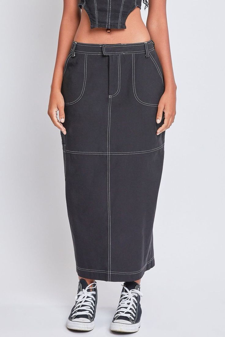 Twill Skirt With White Thread