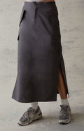 Twill Skirt With Flap Side Pocket