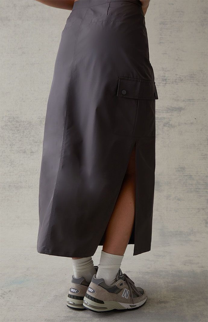 Twill Skirt With Flap Side Pocket